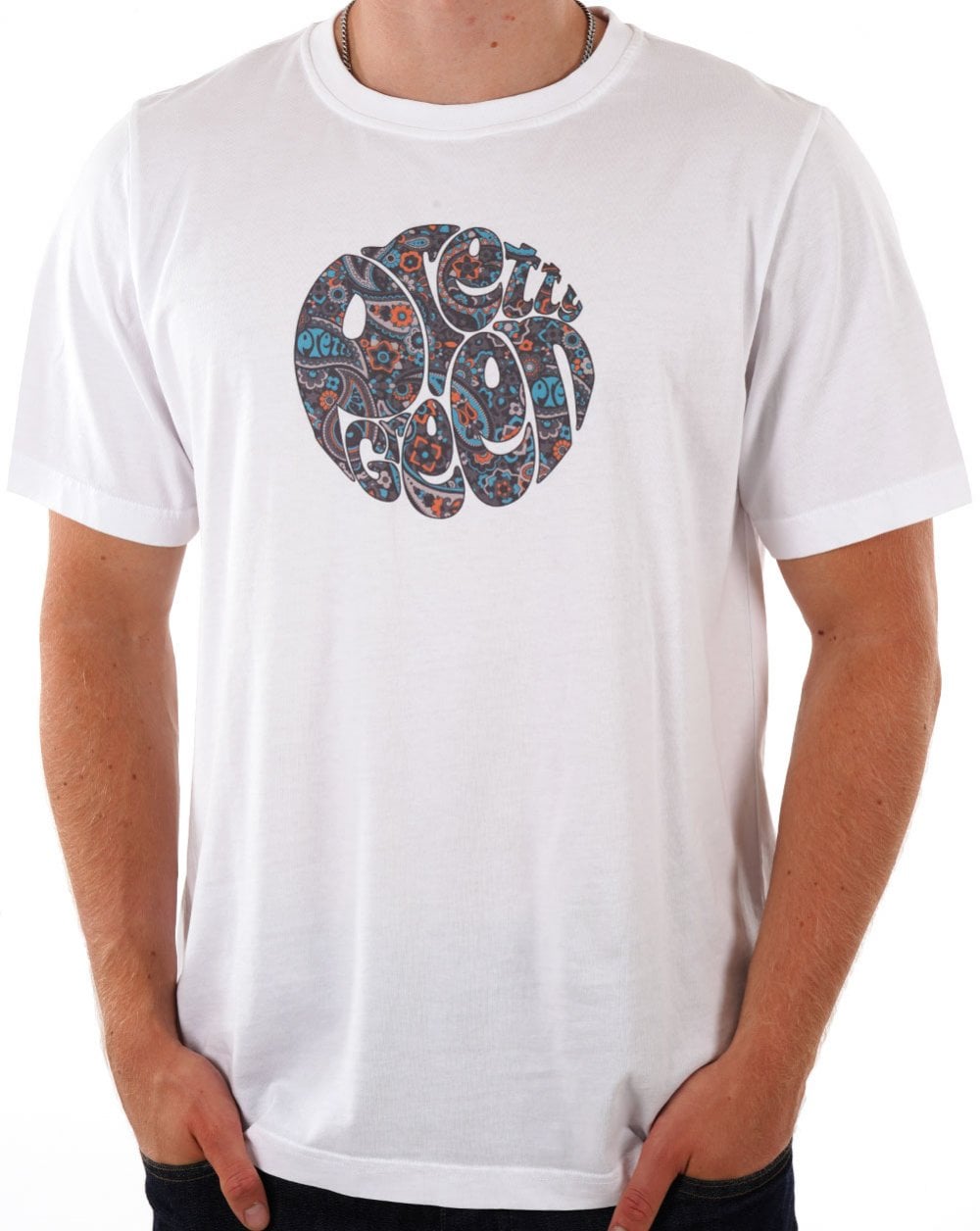 Pretty Green Wonderwall Paisley T-Shirt Weiß