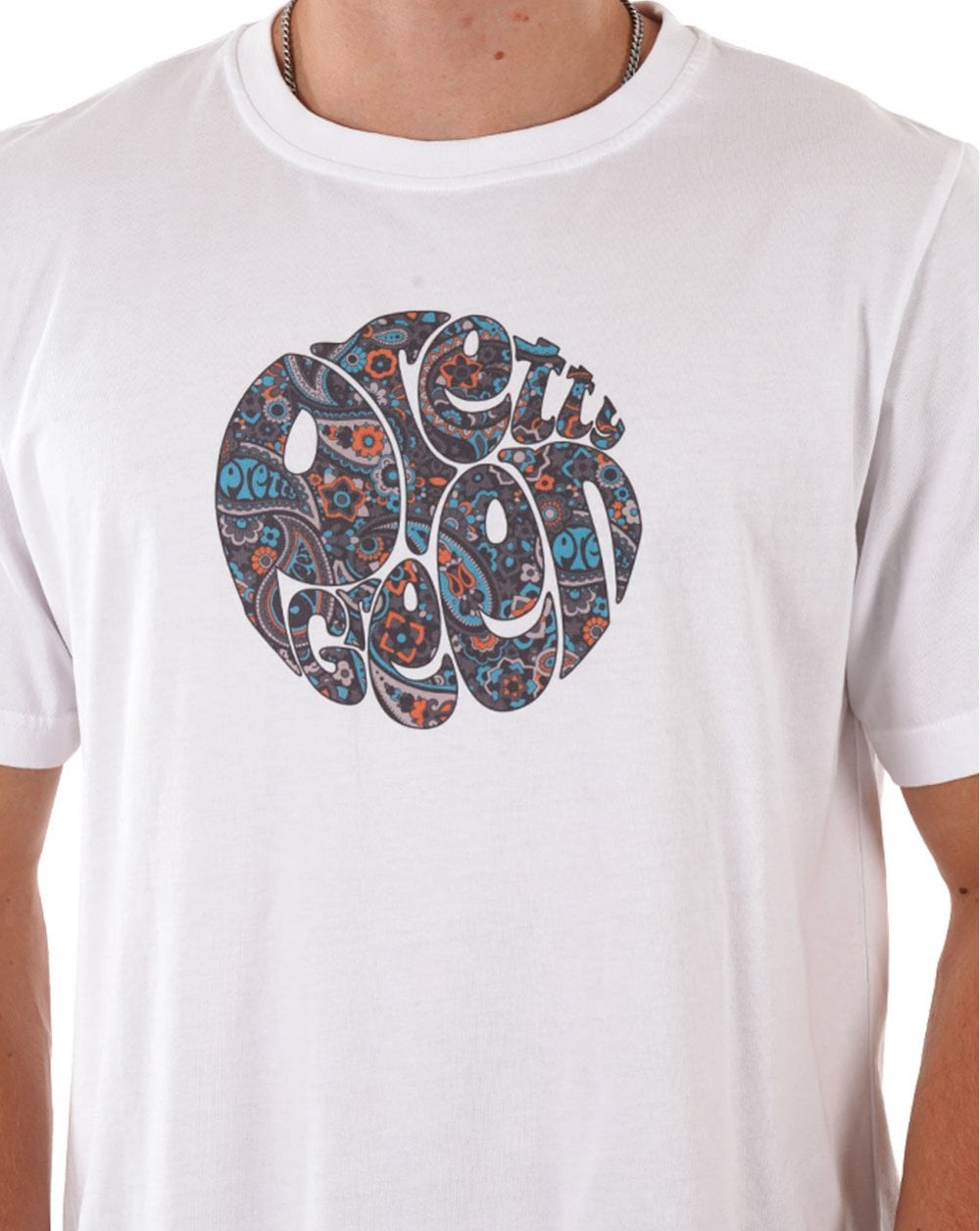 Pretty Green Wonderwall Paisley T-Shirt Weiß