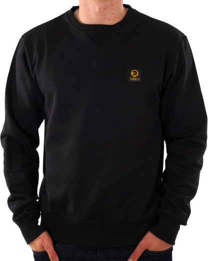 Trojan Sweatshirt mit Rundhalsausschnitt, Schwarz
