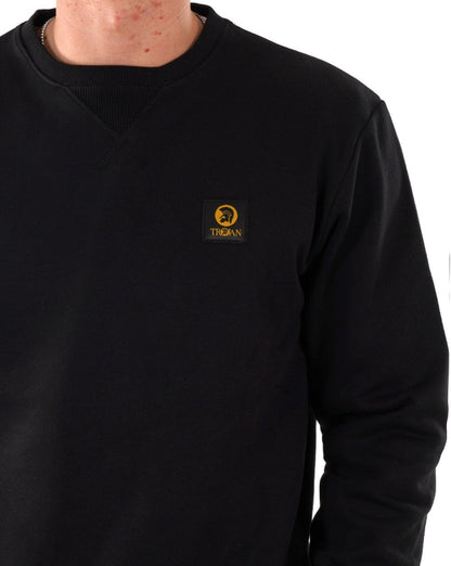 Trojan Sweatshirt mit Rundhalsausschnitt, Schwarz