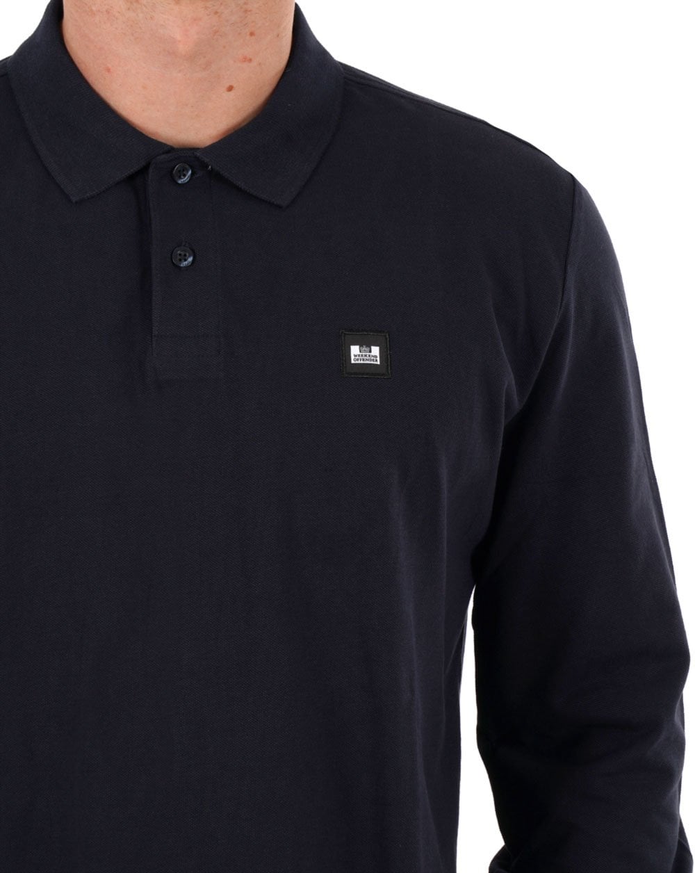 Weekend Offender Dice Langarm-Poloshirt, Marineblau
