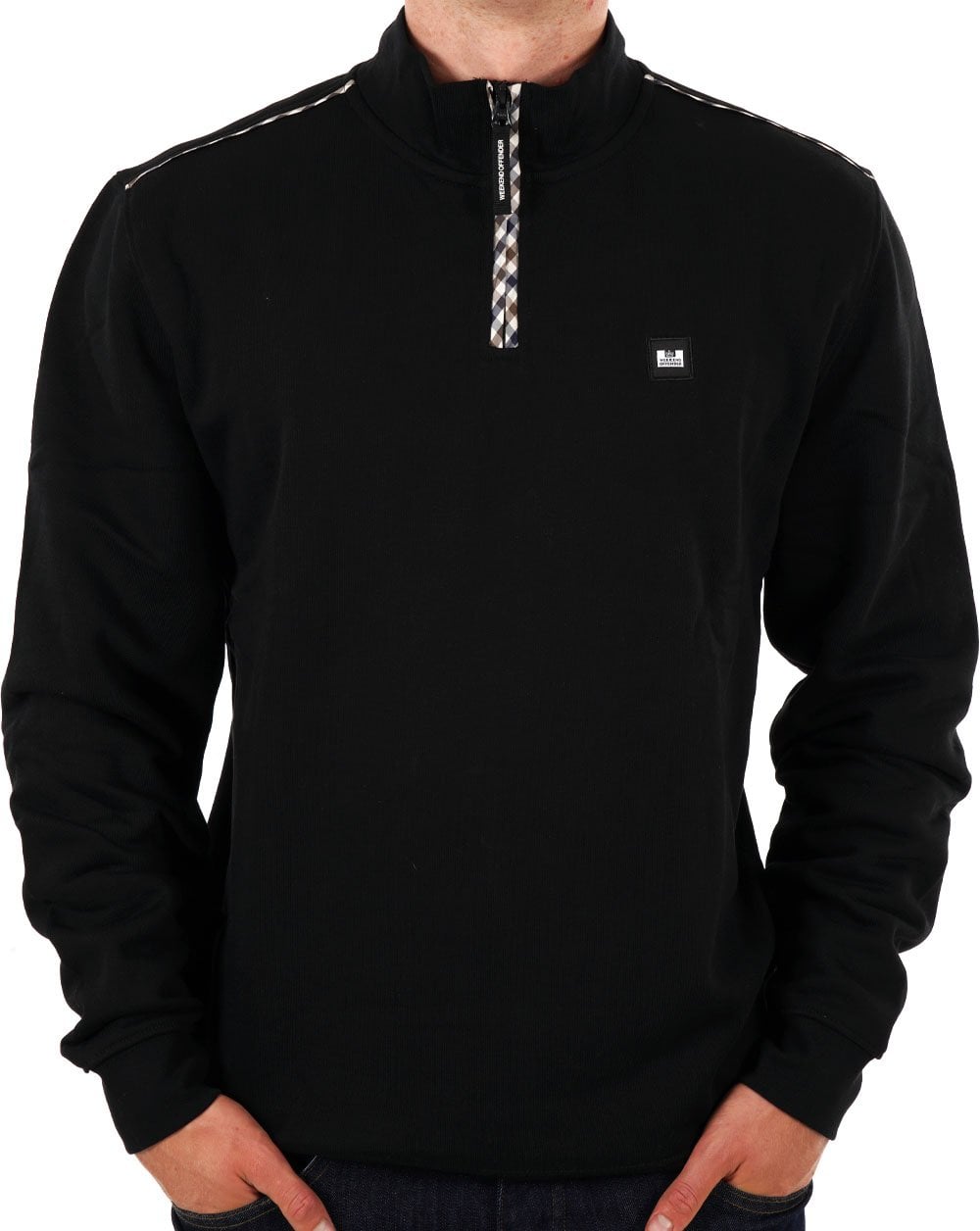 Weekend Offender Matisa Sweatshirt mit Viertelreißverschluss, Schwarz