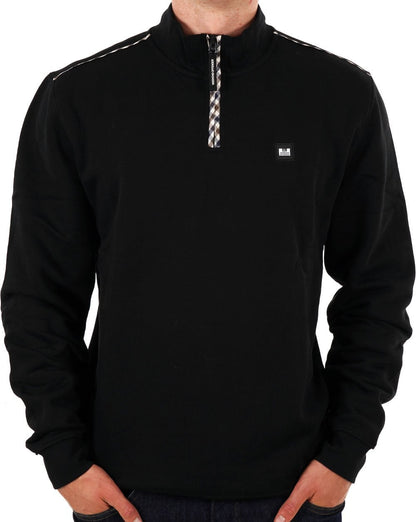 Weekend Offender Matisa Sweatshirt mit Viertelreißverschluss, Schwarz