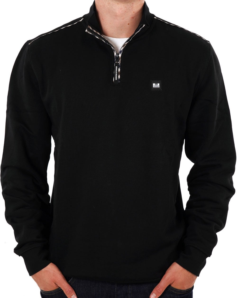 Weekend Offender Matisa Sweatshirt mit Viertelreißverschluss, Schwarz