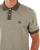 Pretty Green Travis Jacquard Polo Khaki Green