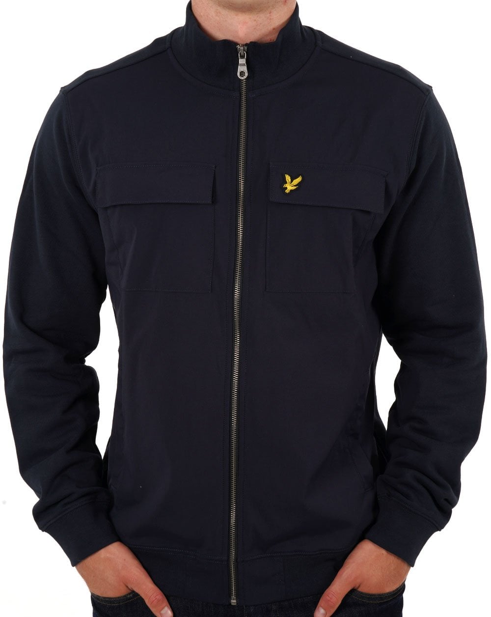 Lyle &amp; Scott Hybrid-Trainingsjacke mit Reißverschluss, Marineblau