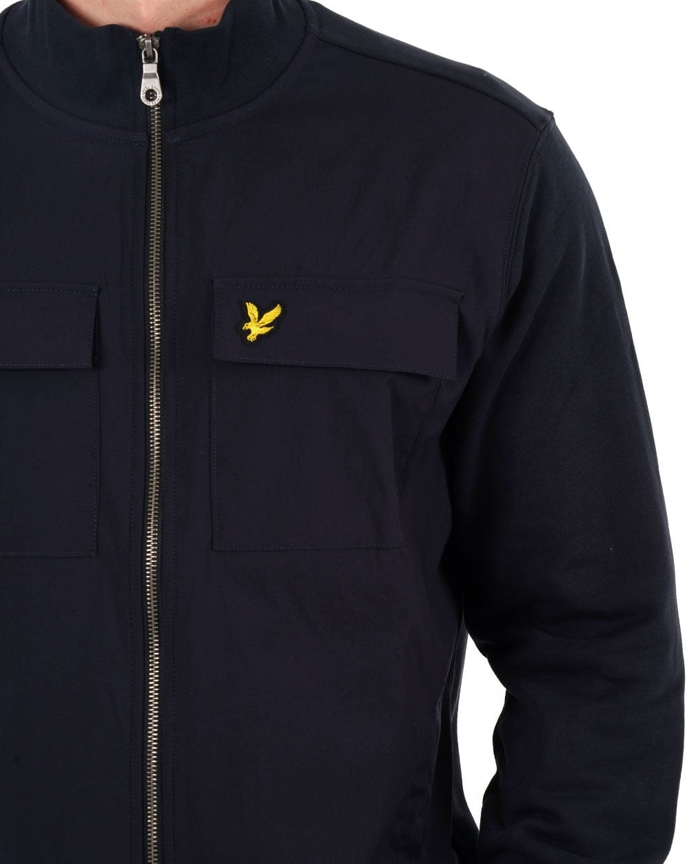 Lyle &amp; Scott Hybrid-Trainingsjacke mit Reißverschluss, Marineblau