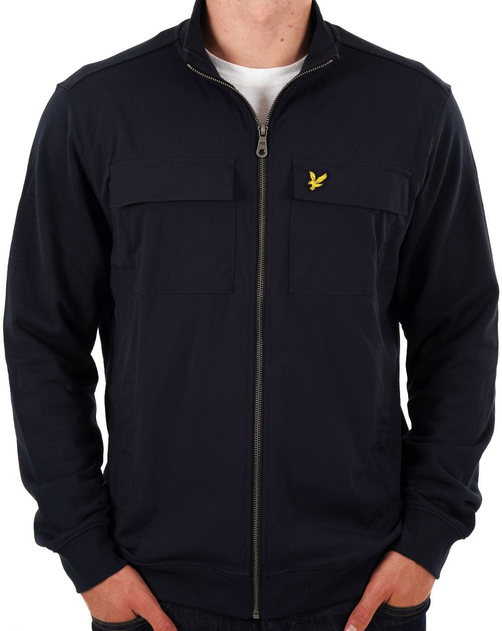 Lyle &amp; Scott Hybrid-Trainingsjacke mit Reißverschluss, Marineblau