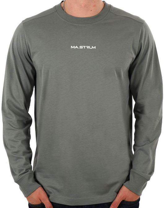 MA.STRUM Bedrucktes Langarm-T-Shirt Sedona Grey