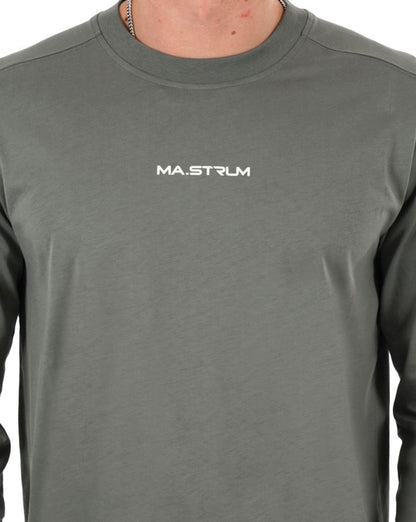 MA.STRUM Bedrucktes Langarm-T-Shirt Sedona Grey