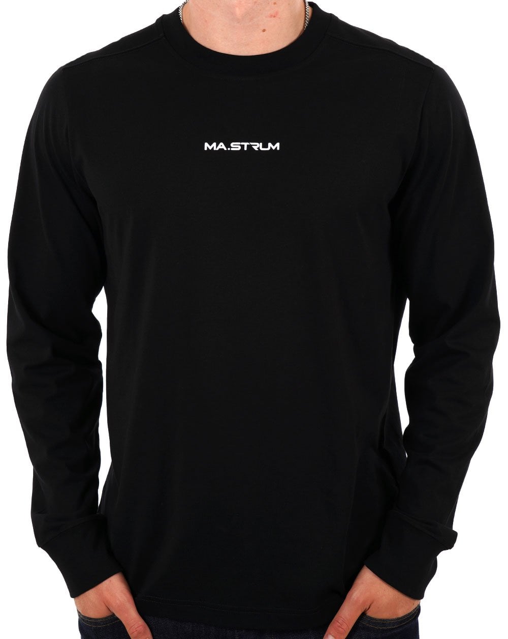 MA.STRUM Bedrucktes Langarm-T-Shirt Schwarz