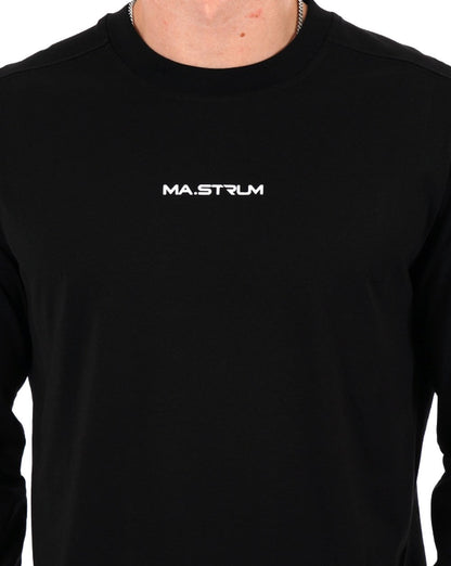 MA.STRUM Bedrucktes Langarm-T-Shirt Schwarz
