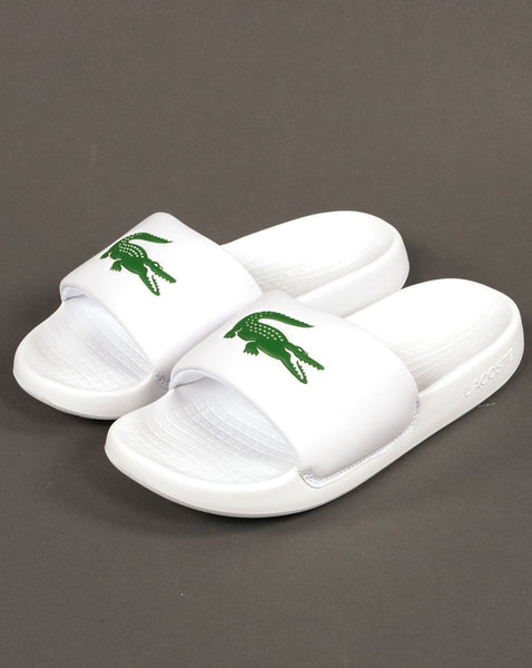 Lacoste Croco Sliders White/Green