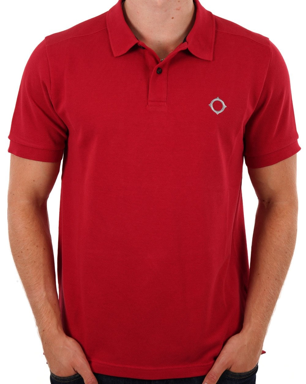 MA.STRUM Piqué-Poloshirt Dunkelrot