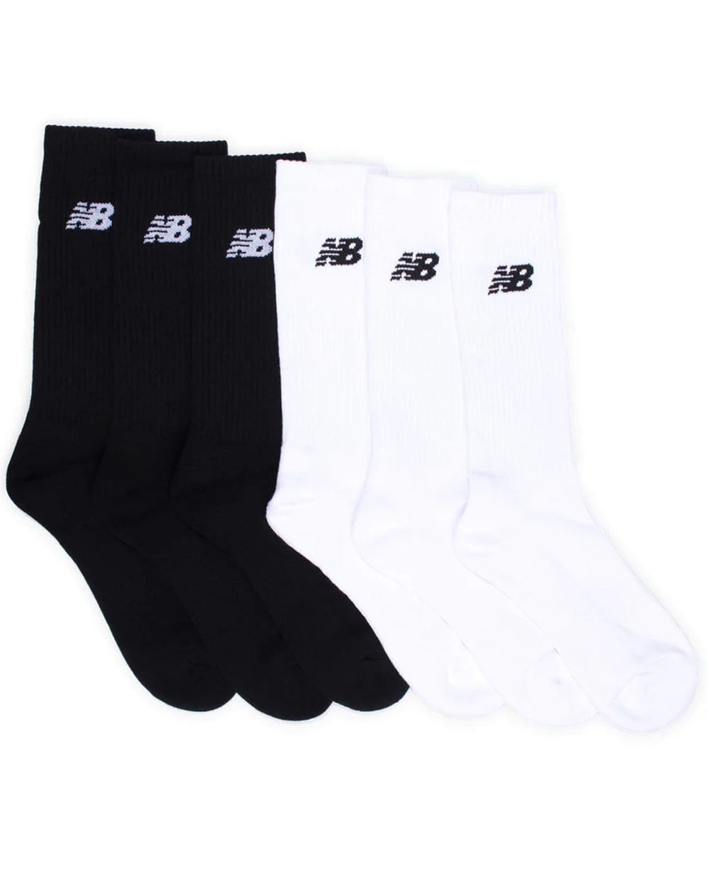 New Balance Everyday Crew Socken 6er-Pack Weiß/Schwarz