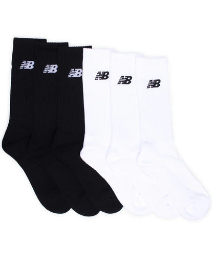New Balance Everyday Crew Socken 6er-Pack Weiß/Schwarz