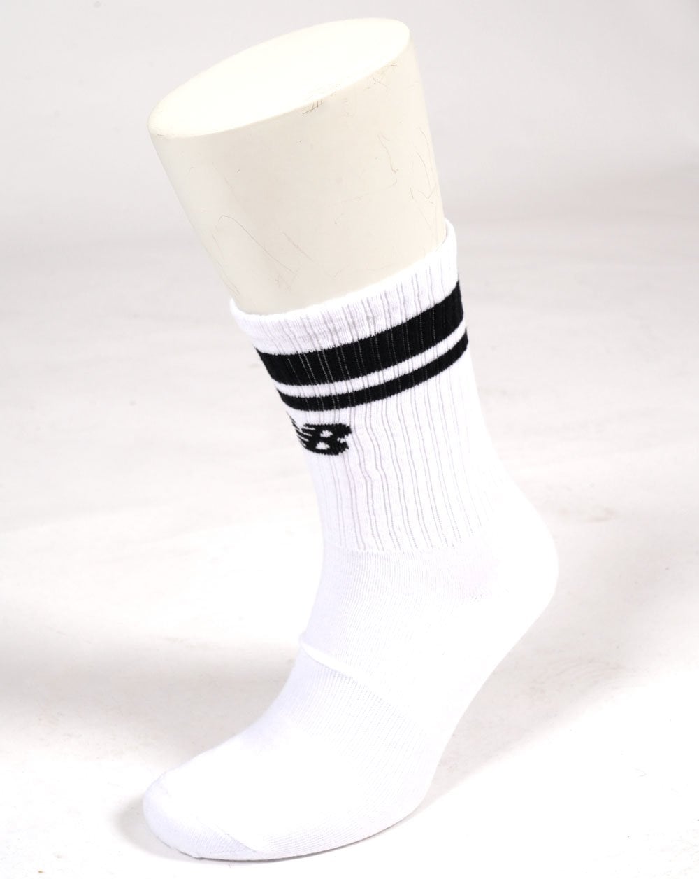 New Balance Gestreifte Wadensocken im 3er-Pack, Weiß/Schwarz