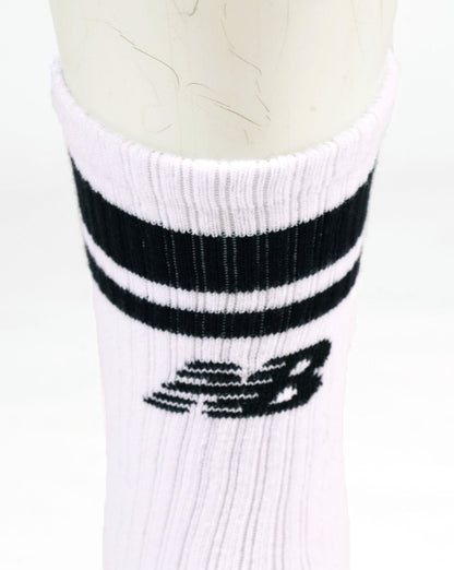 New Balance Gestreifte Wadensocken im 3er-Pack, Weiß/Schwarz