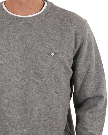 Gant Rundhals-Sweatshirt Grau Melange