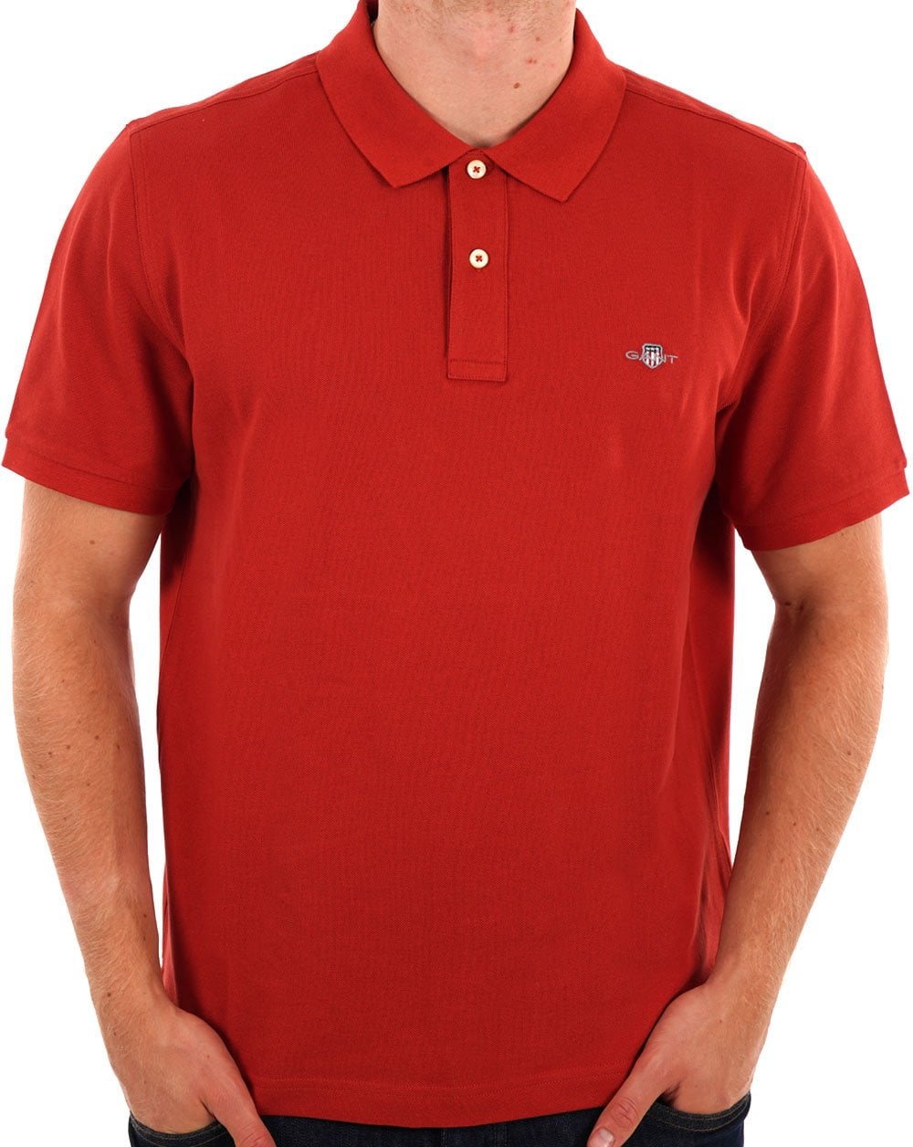 Gant Shield Pique Poloshirt Eisenrot
