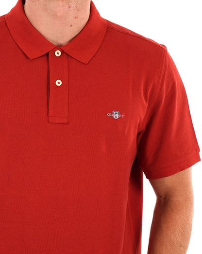 Gant Shield Pique Poloshirt Eisenrot