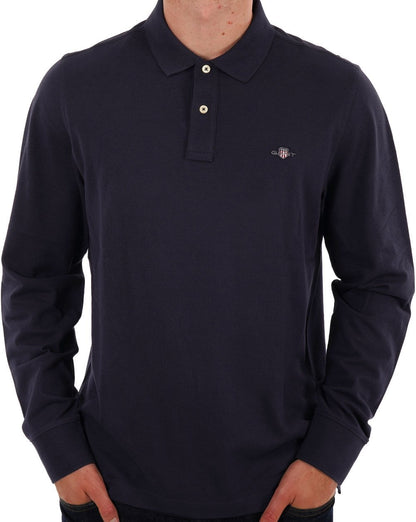 Gant Shield LS Pique Polo Marineblau