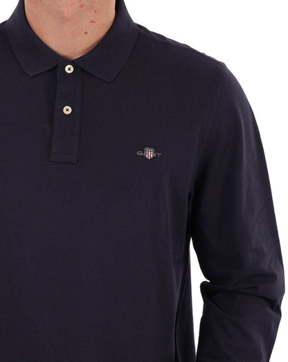 Gant Shield LS Pique Polo Marineblau