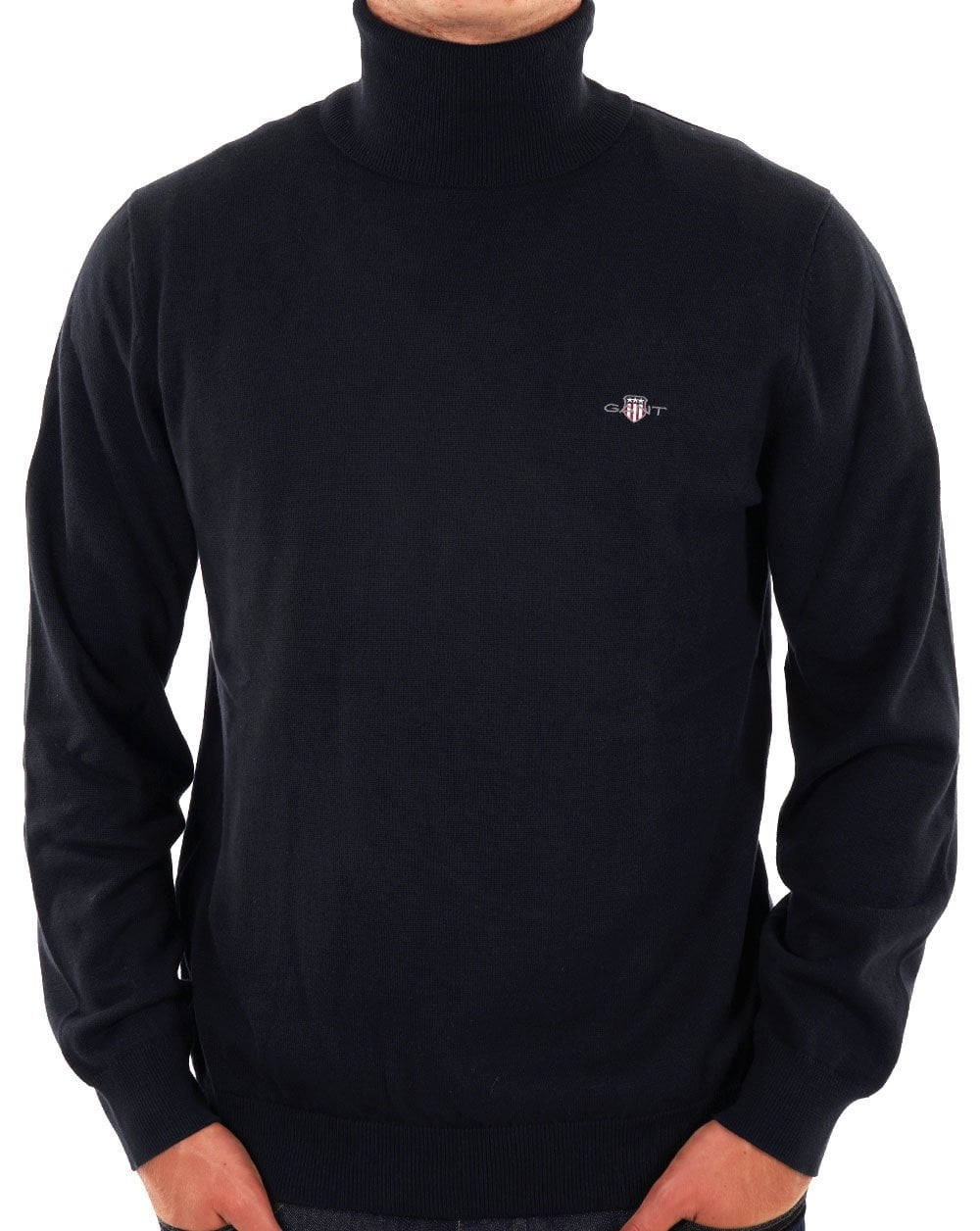 Gant Cotton Cable Turtle Neck Navy