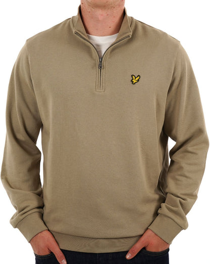 Lyle &amp; Scott – Sweatshirt mit 1/4-Reißverschluss in Stein