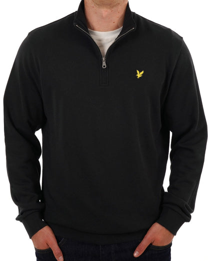 Lyle &amp; Scott – Schwarzes Sweatshirt mit 1/4-Reißverschluss