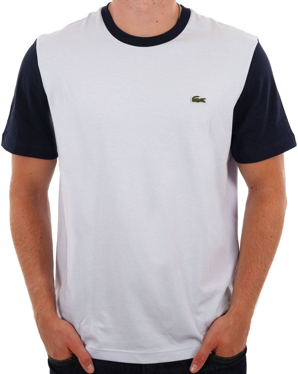 Lacoste Colourblock T-Shirt Hellblau/Marineblau