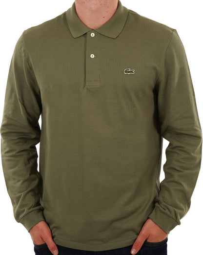 Lacoste Langarm-Poloshirt Khakigrün