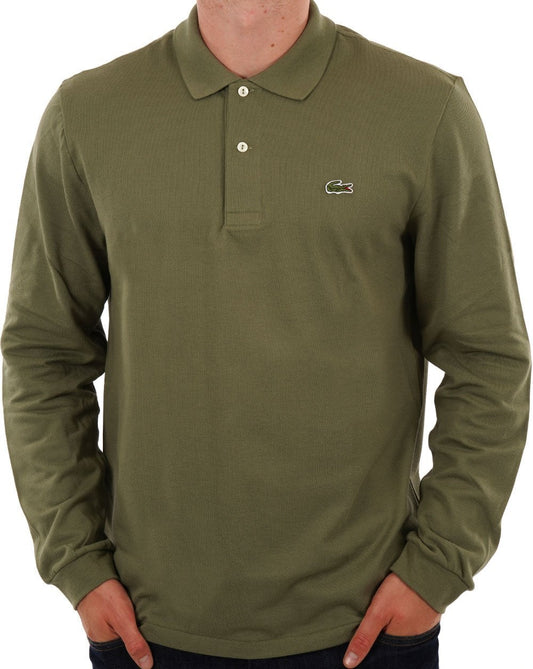 Lacoste Lacoste Langarm-Poloshirt Khakigrün