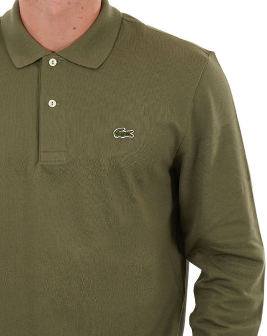 Lacoste Lacoste Langarm-Poloshirt Khakigrün