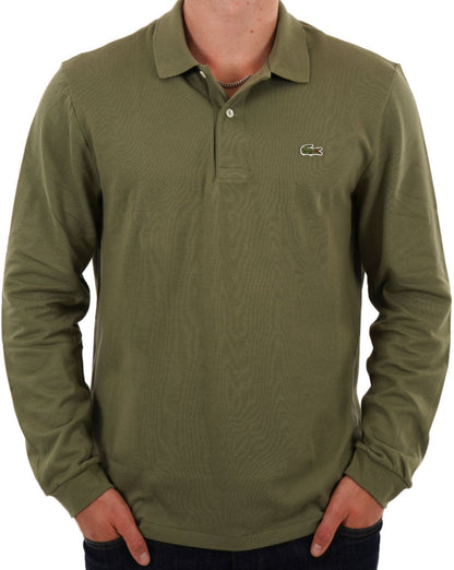 Lacoste Langarm-Poloshirt Khakigrün