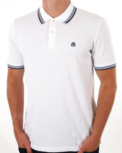 Benetton Poloshirt mit Streifen in Weiß