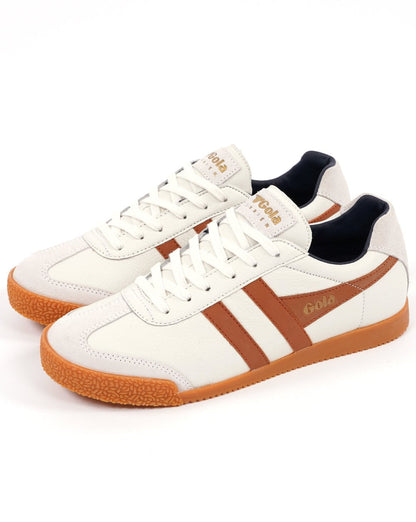 Gola Harrier Ledersneaker Vintage Weiß Orange Marine