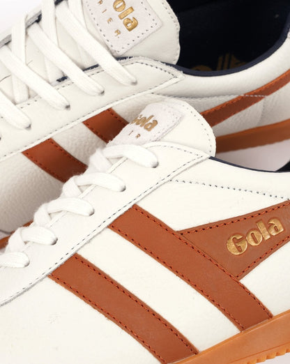 Gola Harrier Ledersneaker Vintage Weiß Orange Marine