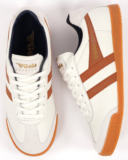 Gola Harrier Ledersneaker Vintage Weiß Orange Marine
