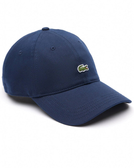 Lacoste – Kappe aus Baumwolltwill in Marineblau