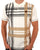 Trojan Check Panel Polo Shirt Ecru/Black