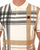 Trojan Check Panel Polo Shirt Ecru/Black