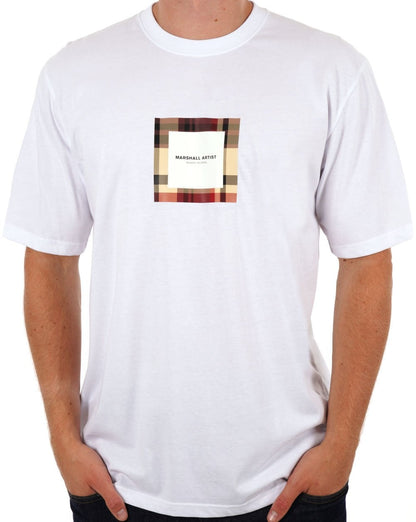 Marshall Artist House T-Shirt mit Kontrollkästchen-Logo, Weiß