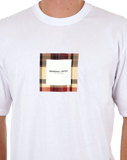 Marshall Artist House T-Shirt mit Kontrollkästchen-Logo, Weiß