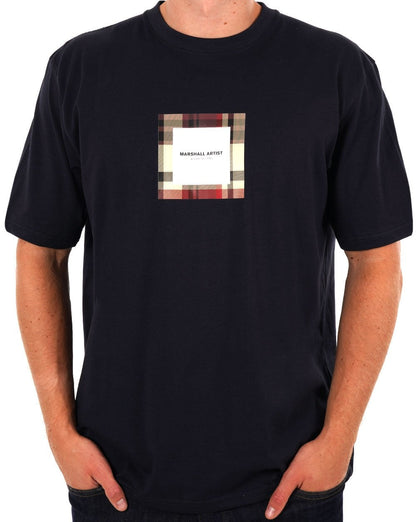 Marshall Artist House T-Shirt mit Kontrollkästchen-Logo, Marineblau