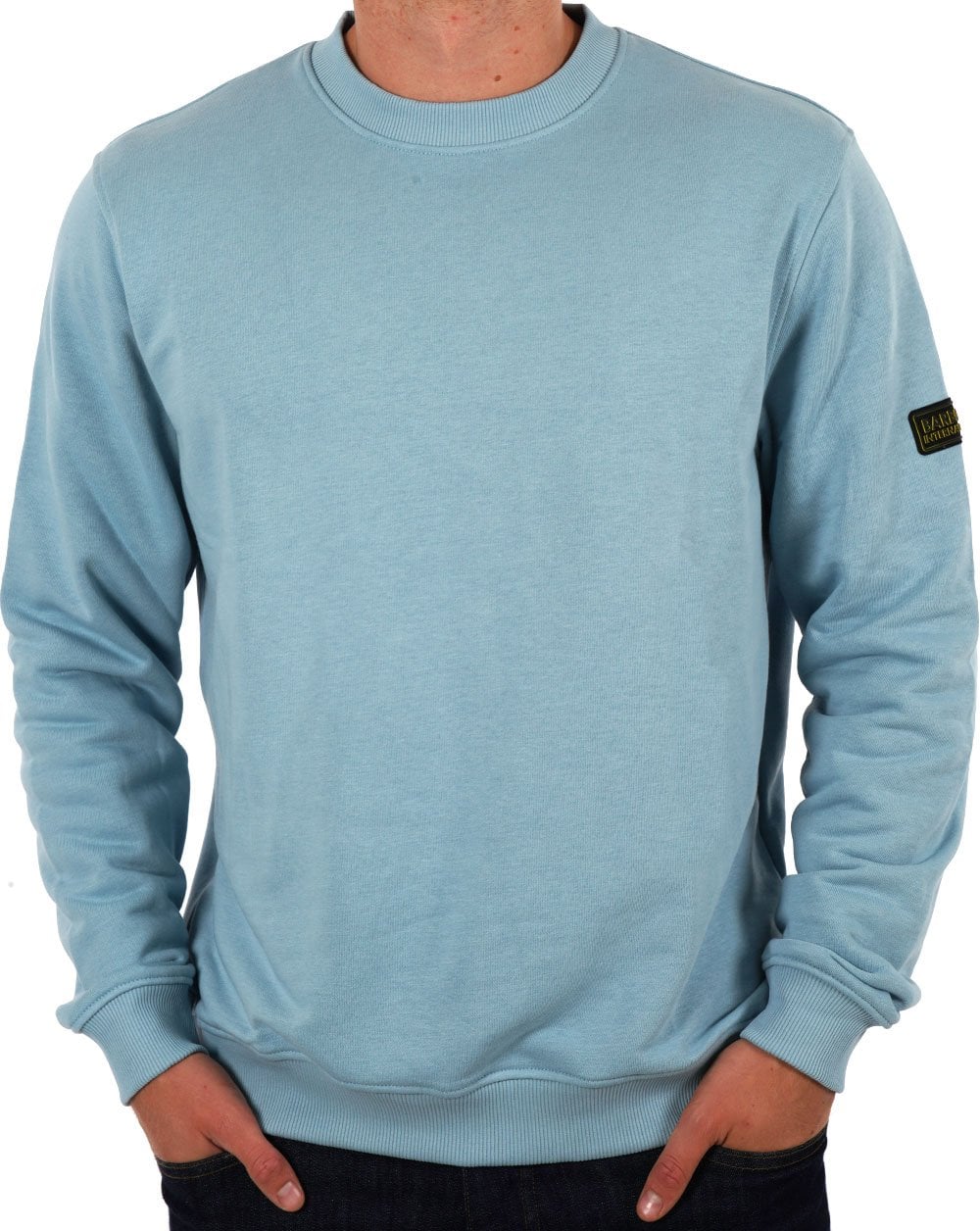 Barbour International Outline Badge Sweatshirt Concrete Blue