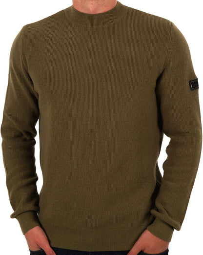 Barbour International – Crawley-Pullover in gebleichtem Olivgrün
