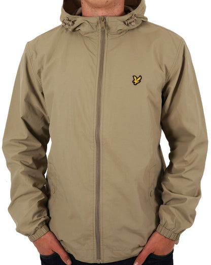 Lyle &amp; Scott – Durchgehende Kapuzenjacke mit Reißverschluss in Stein