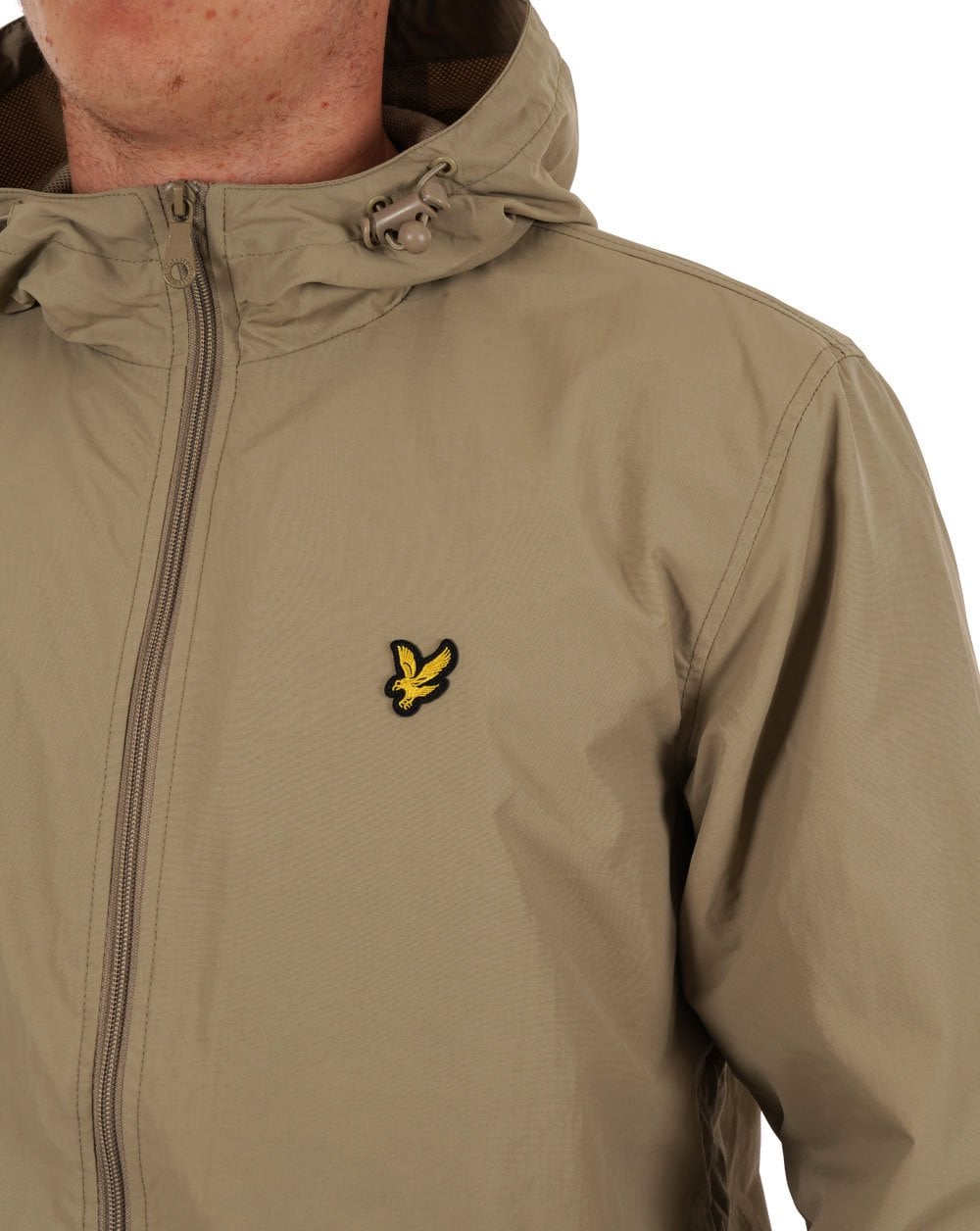 Lyle &amp; Scott – Durchgehende Kapuzenjacke mit Reißverschluss in Stein