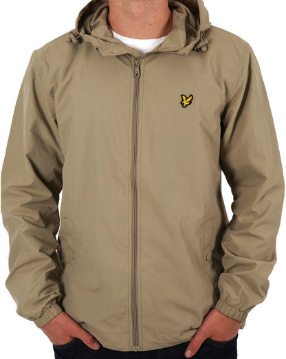 Lyle &amp; Scott – Durchgehende Kapuzenjacke mit Reißverschluss in Stein